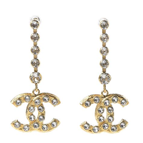 chanel cc crystal drop earrings gold 15|chanel drop earrings karren brady.